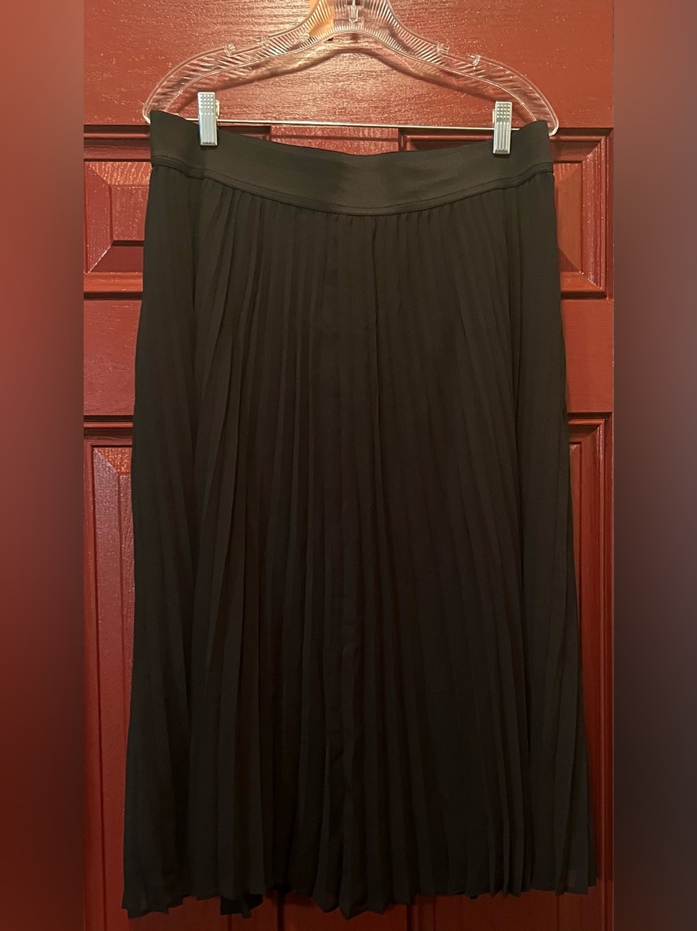 Lane Bryant Black Pleated Midi Skirt